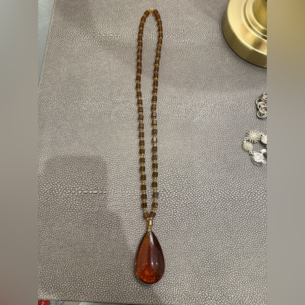 Amber Teardrop Necklace